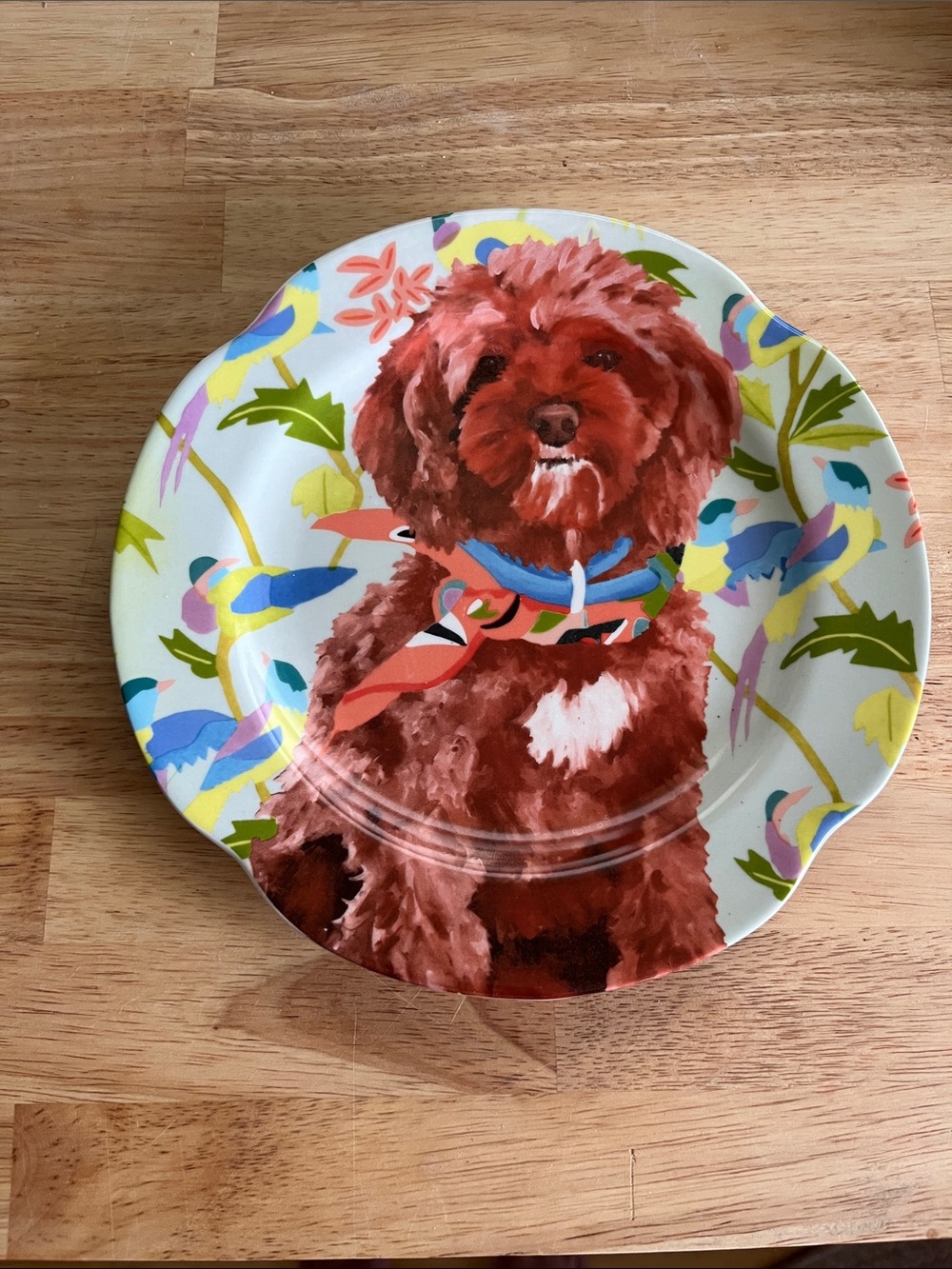 Anthropologie Jay McClellan Snacks in a Scarf Dog Plate